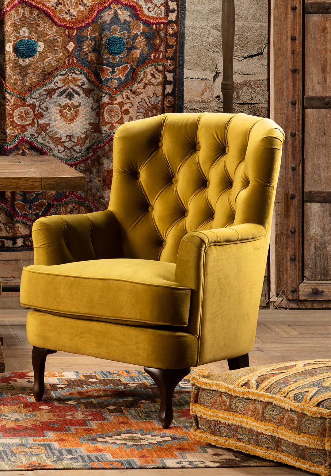 Citrine velvet chair deals